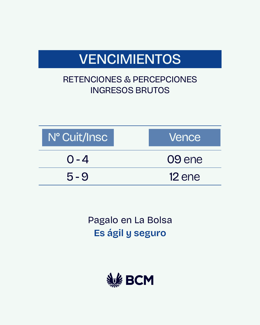 Vencimientos Retenciones y Percepciones Ingresos Brutos